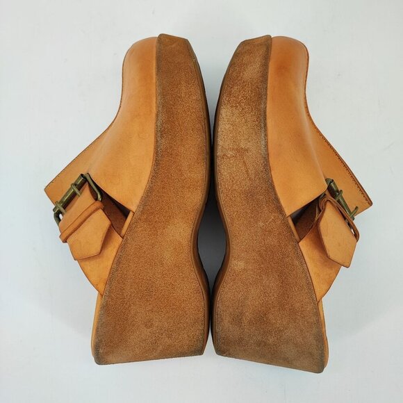 Kork Ease  Women's Tan Leather Buckle Slip On Clogs Size 8 - Picture 4 of 8
